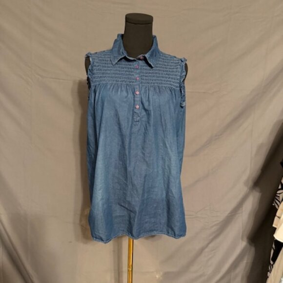 HANNAH Denim Like Blouse Size L - Picture 1 of 3